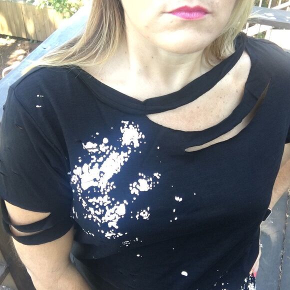 Distressed Black TShirt  - Picture 2 of 4